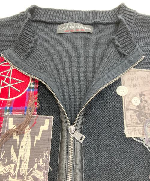 ZARA（ザラ）ZARA (ザラ) ADSB ANDERSSON BELL (アンダースンベル) ジャガードパッチカーディガン ブラック サイズ:Lの古着・服飾アイテム