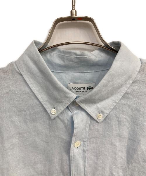 LACOSTE（ラコステ）LACOSTE (ラコステ) リネンボタンダウンシャツ ブルー サイズ:41 未使用品の古着・服飾アイテム