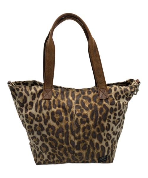 HEAD PORTER（ヘッドポーター）HEAD PORTER (ヘッドポーター) レオパードトートバッグ ブラウンの古着・服飾アイテム