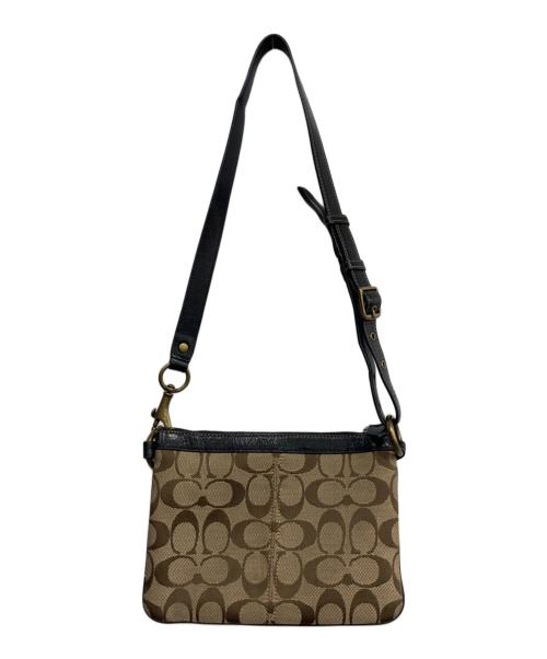 COACH（コーチ）COACH (コーチ) ターンロックシグネチャーミニショルダーバッグ ブラウンの古着・服飾アイテム