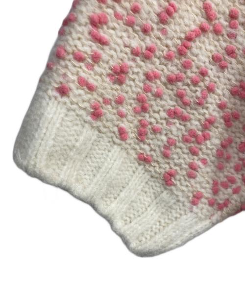 shirocon（シロコン）shirocon (シロコン) yori (ヨリ) ポッピングシャワーニット　 25AW　SC31-25031AW アイボリー×ピンク サイズ:38の古着・服飾アイテム