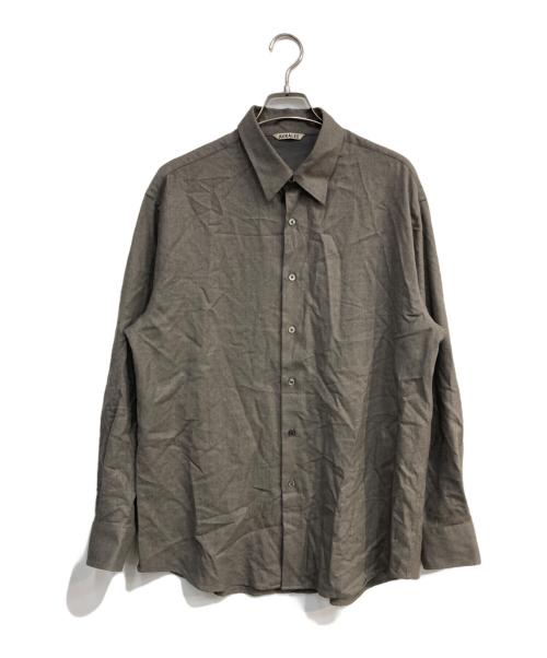 AURALEE（オーラリー）AURALEE (オーラリー) SUPER LIGHT WOOL SHIRT　24AW　A24AS01OS ブラウン サイズ:4の古着・服飾アイテム