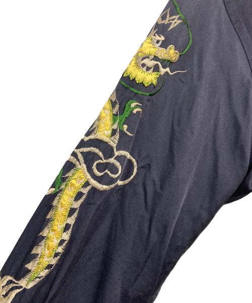 SONS（サンズ）SONS (サンズ) UNITED ARROWS (ユナイテッドアローズ) 刺繍サテンシャツ ネイビー サイズ:Mの古着・服飾アイテム