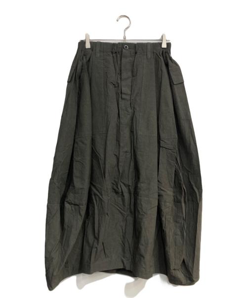 HAVERSACK（ハバーサック）HAVERSACK (ハバーサック) B-SHOP (ビショップ) コットンリネン バルーンスカート　662408 カーキ サイズ:1の古着・服飾アイテム