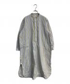 45Rフォーティファイブ・アール）の古着「ダンプマルチストライプのパジャマドレス　50450071」｜ブルー