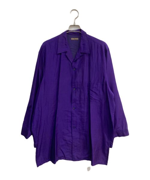 Y's（ワイズ）Y's (ワイズ) シルクオープンカラーシャツ　初期タグ 80’ｓ パープル サイズ:Freeの古着・服飾アイテム