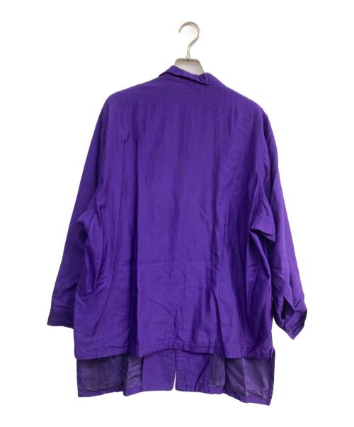 Y's（ワイズ）Y's (ワイズ) シルクオープンカラーシャツ　初期タグ 80’ｓ パープル サイズ:Freeの古着・服飾アイテム
