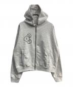 basketcaseバスケットケース）の古着「ジップパーカー  born to expire　8327-3-430099」｜グレー