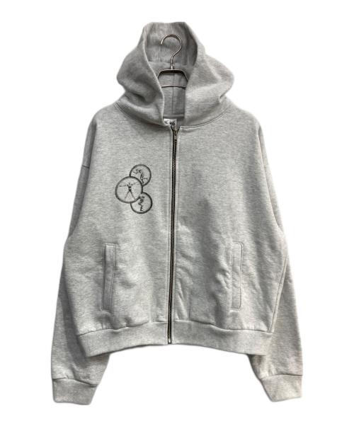 basketcase（バスケットケース）basketcase (バスケットケース) ジップパーカー  born to expire　8327-3-430099 グレー サイズ:Lの古着・服飾アイテム
