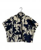 BRUNELLO CUCINELLIブルネロクチネリ）の古着「リーフプリント シャツ」｜アイボリー×ネイビー