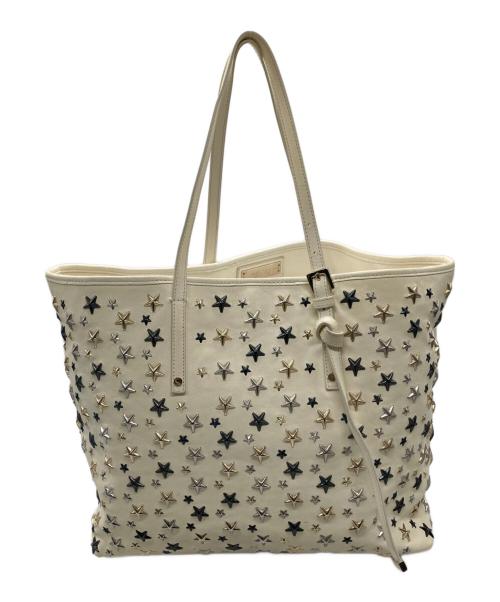 JIMMY CHOO（ジミーチュウ）JIMMY CHOO (ジミーチュウ) サシャ スタースタッズレザートートバッグ アイボリーの古着・服飾アイテム