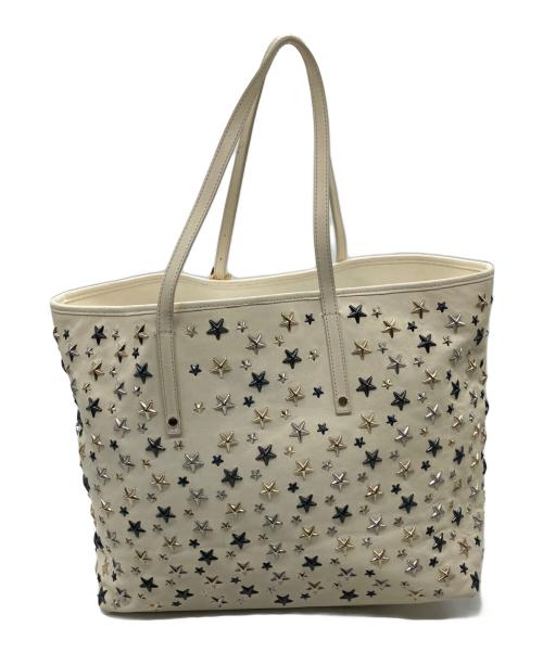 JIMMY CHOO（ジミーチュウ）JIMMY CHOO (ジミーチュウ) サシャ スタースタッズレザートートバッグ アイボリーの古着・服飾アイテム