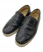 Christian Louboutinクリスチャン・ルブタン）の古着「レザースタッズスリッポン」｜ブラック