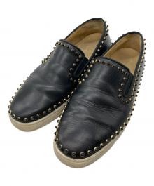 Christian Louboutin（クリスチャン・ルブタン）の古着「レザースタッズスリッポン」｜ブラック