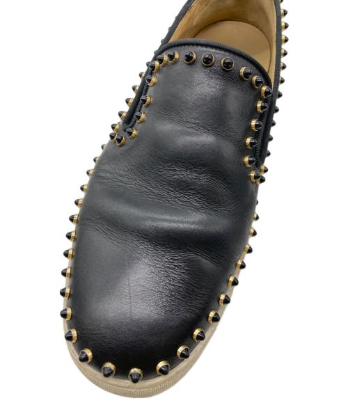 Christian Louboutin（クリスチャン・ルブタン）Christian Louboutin (クリスチャン・ルブタン) レザースタッズスリッポン ブラック サイズ:43の古着・服飾アイテム