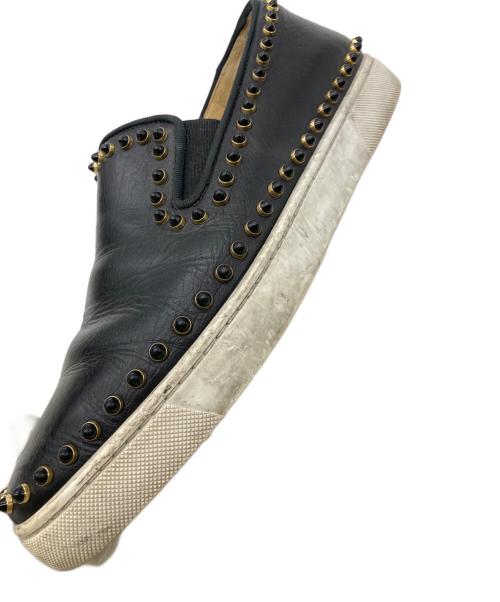Christian Louboutin（クリスチャン・ルブタン）Christian Louboutin (クリスチャン・ルブタン) レザースタッズスリッポン ブラック サイズ:43の古着・服飾アイテム