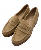 LAUREN RALPH LAURENローレンラルフローレン）の古着「WREN スエードヒールローファー」｜ブラウン