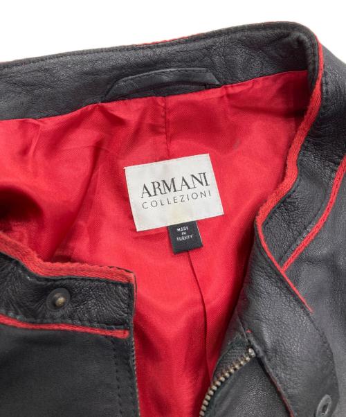 ARMANI COLLEZIONI（アルマーニ コレツィオーニ）ARMANI COLLEZIONI (アルマーニ コレツィオーニ) レザージャケット ブラック サイズ:46の古着・服飾アイテム