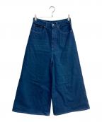 MM6 Maison Margielaエムエムシックスメゾンマルジェラ）の古着「ハイウエストワイドデニムパンツ」｜インディゴ