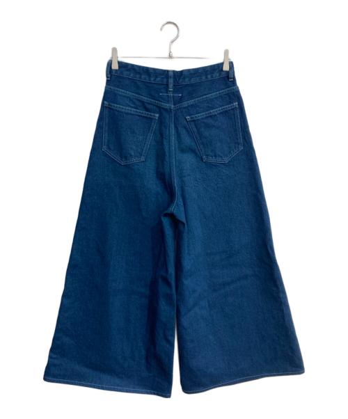 MM6 Maison Margiela（エムエムシックスメゾンマルジェラ）MM6 Maison Margiela (エムエムシックスメゾンマルジェラ) ハイウエストワイドデニムパンツ インディゴ サイズ:42の古着・服飾アイテム