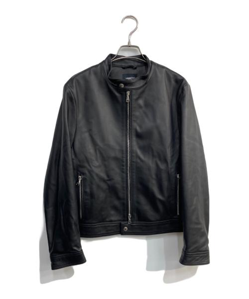 EMMETI（エンメティ）EMMETI (エンメティ) ANDREA ラムレザージャケット ブラック サイズ:46の古着・服飾アイテム
