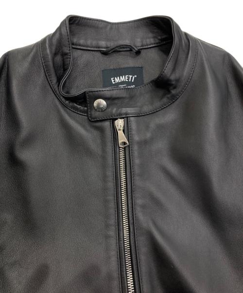 EMMETI（エンメティ）EMMETI (エンメティ) ANDREA ラムレザージャケット ブラック サイズ:46の古着・服飾アイテム