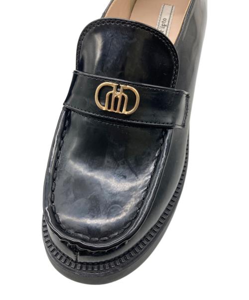 HER LIP TO（ハーリップトゥ）Her lip to (ハーリップトゥ) Trois Logo Loafers ブラック サイズ:38の古着・服飾アイテム