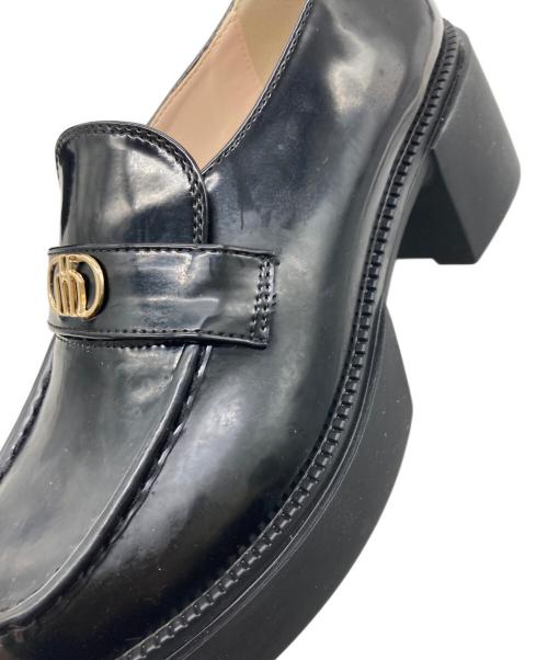 HER LIP TO（ハーリップトゥ）Her lip to (ハーリップトゥ) Trois Logo Loafers ブラック サイズ:38の古着・服飾アイテム