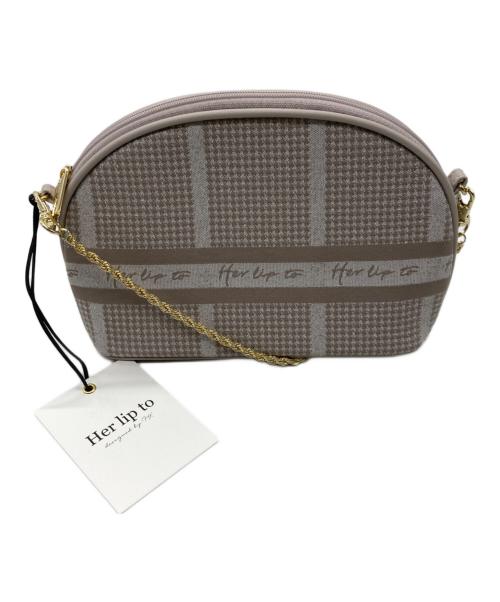 HER LIP TO（ハーリップトゥ）Her lip to (ハーリップトゥ) Jacquard Chain Pochette ピンクの古着・服飾アイテム