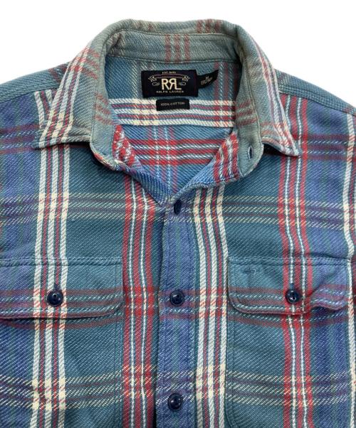 RRL（ダブルアールエル）RRL (ダブルアールエル) フランネルチェックシャツ ブルー×レッド サイズ:Mの古着・服飾アイテム