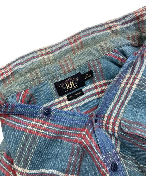 RRL（ダブルアールエル）RRL (ダブルアールエル) フランネルチェックシャツ ブルー×レッド サイズ:Mの古着・服飾アイテム