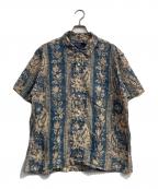 POLO RALPH LAURENポロ・ラルフローレン）の古着「半袖総柄シャツ」｜ベージュ×ブルー