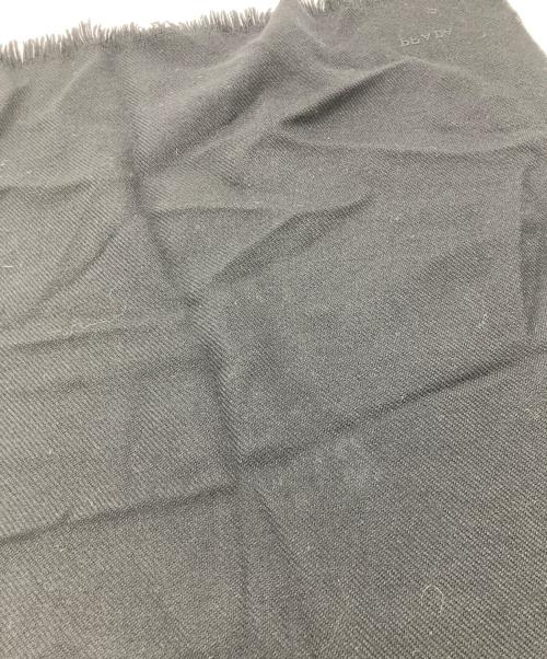 PRADA（プラダ）PRADA (プラダ) ロゴ刺繍ウールマフラー ブラックの古着・服飾アイテム