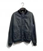 TAGLIATOREタリアトーレ）の古着「レザーブルゾン」｜ネイビー