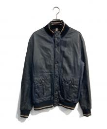 TAGLIATORE（タリアトーレ）の古着「レザーブルゾン」｜ネイビー