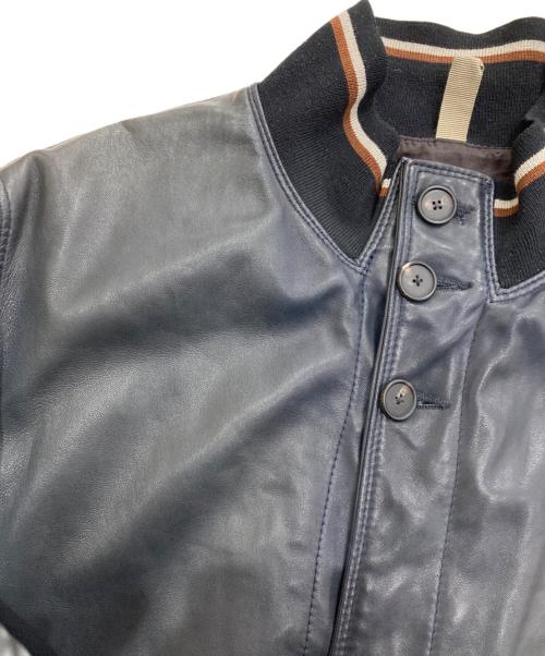 TAGLIATORE（タリアトーレ）TAGLIATORE (タリアトーレ) レザーブルゾン ネイビー サイズ:50の古着・服飾アイテム