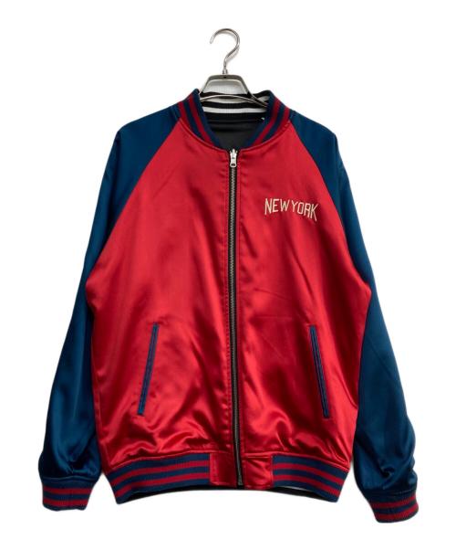 PONEYCOMB（パ二カムトウキョー）PONEYCOMB (パ二カムトウキョー) MARVEL (マーベル) リバーシブルスカジャン　スパイダーマン　ヴェノムvsカーネイジ 　東京コミコン パニカムトーキョー ブラック×レッド サイズ:Lの古着・服飾アイテム