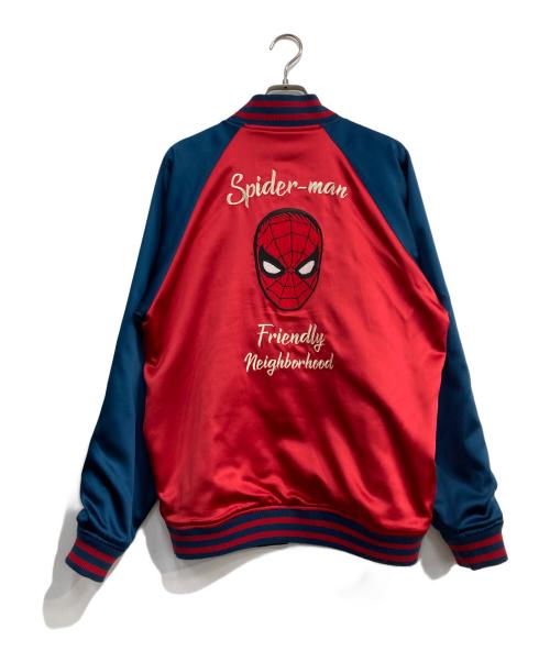 PONEYCOMB（パ二カムトウキョー）PONEYCOMB (パ二カムトウキョー) MARVEL (マーベル) リバーシブルスカジャン　スパイダーマン　ヴェノムvsカーネイジ 　東京コミコン パニカムトーキョー ブラック×レッド サイズ:Lの古着・服飾アイテム