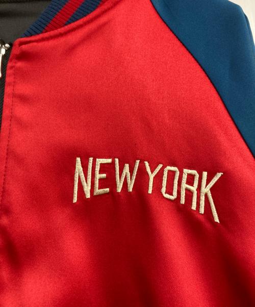 PONEYCOMB（パ二カムトウキョー）PONEYCOMB (パ二カムトウキョー) MARVEL (マーベル) リバーシブルスカジャン　スパイダーマン　ヴェノムvsカーネイジ 　東京コミコン パニカムトーキョー ブラック×レッド サイズ:Lの古着・服飾アイテム