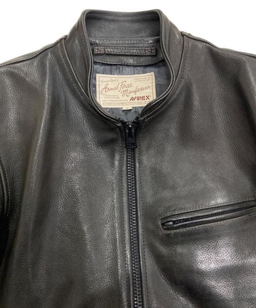AVIREX（アヴィレックス）AVIREX (アヴィレックス) シングルライダースジャケット ブラック サイズ:Mの古着・服飾アイテム