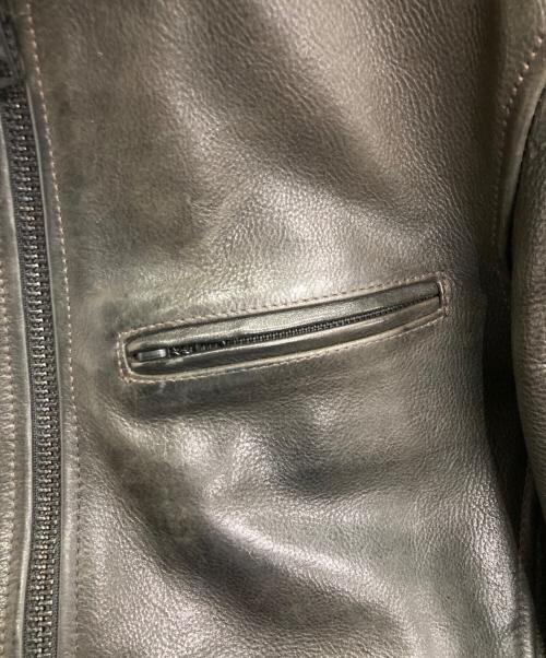 AVIREX（アヴィレックス）AVIREX (アヴィレックス) シングルライダースジャケット ブラック サイズ:Mの古着・服飾アイテム