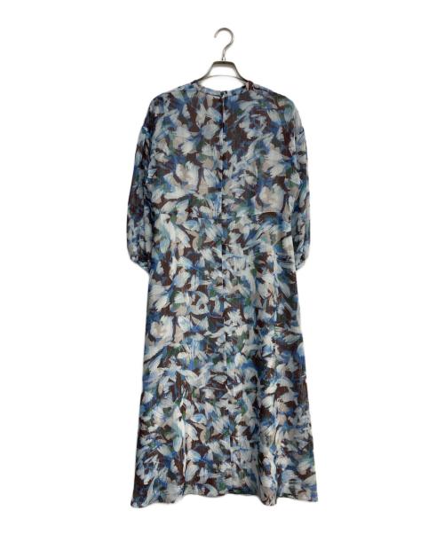 UNTITLED（アンタイトル）UNTITLED (アンタイトル) リーフプリントシフォンワンピース ブルー×ブラウン サイズ:M 未使用品の古着・服飾アイテム