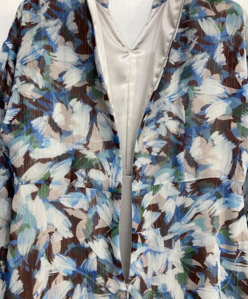 UNTITLED（アンタイトル）UNTITLED (アンタイトル) リーフプリントシフォンワンピース ブルー×ブラウン サイズ:M 未使用品の古着・服飾アイテム