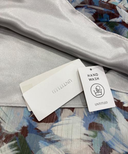 UNTITLED（アンタイトル）UNTITLED (アンタイトル) リーフプリントシフォンワンピース ブルー×ブラウン サイズ:M 未使用品の古着・服飾アイテム