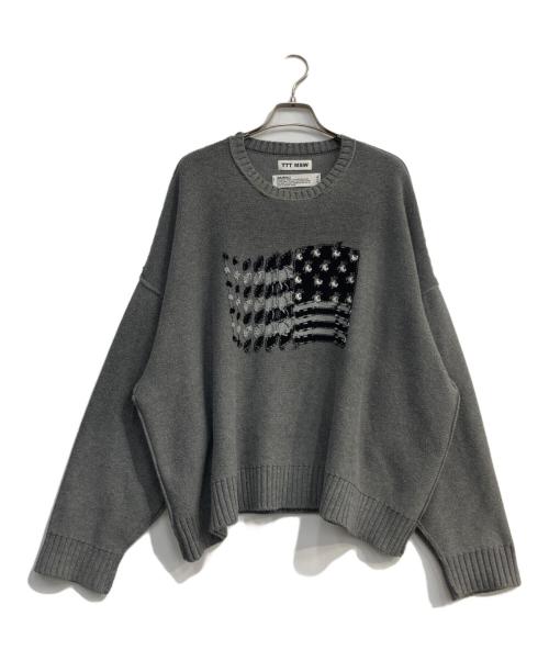 TTT MSW（ティー）TTT MSW (ティー) DAIRIKU (ダイリク) American Dream Inside-out Knit グレー サイズ:Freeの古着・服飾アイテム