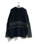 08sircusゼロエイトサーカス）の古着「Wool cable knit sweater」｜ブラック