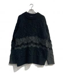 08sircus（ゼロエイトサーカス）の古着「Wool cable knit sweater」｜ブラック