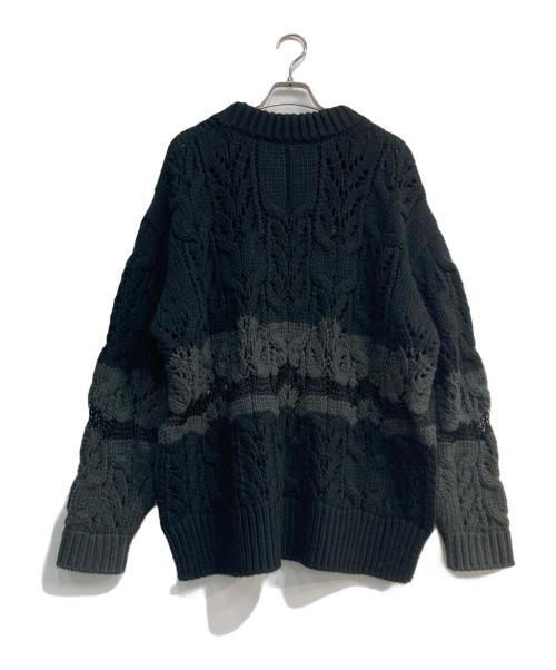 08sircus（ゼロエイトサーカス）08sircus (ゼロエイトサーカス) Wool cable knit sweater ブラック サイズ:5の古着・服飾アイテム