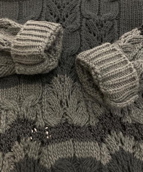 08sircus（ゼロエイトサーカス）08sircus (ゼロエイトサーカス) Wool cable knit sweater ブラック サイズ:5の古着・服飾アイテム