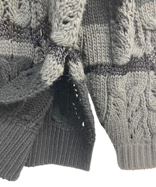 08sircus（ゼロエイトサーカス）08sircus (ゼロエイトサーカス) Wool cable knit sweater ブラック サイズ:5の古着・服飾アイテム
